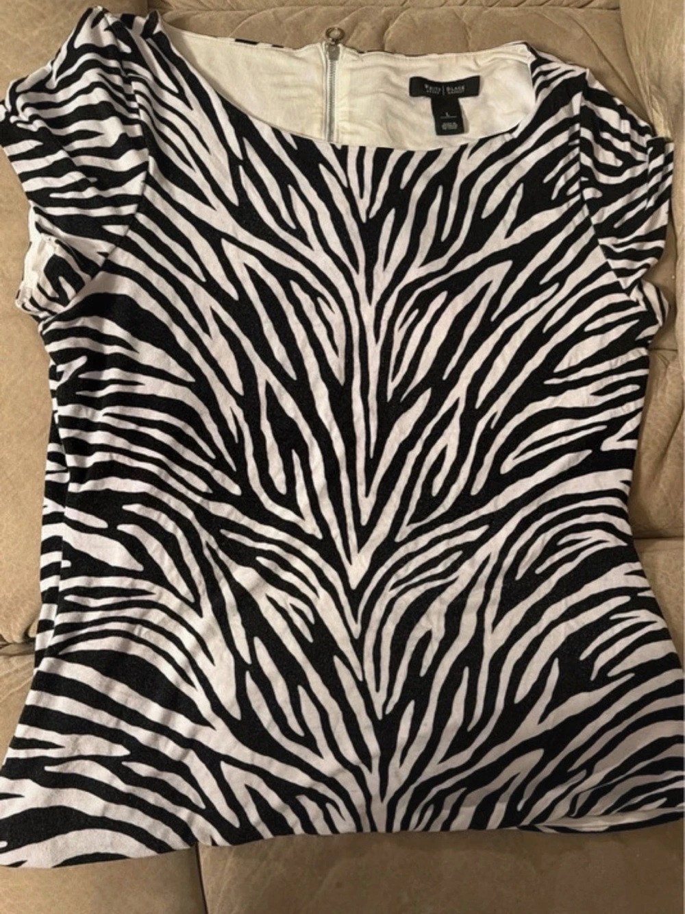 White House Black Market zebra print blouse